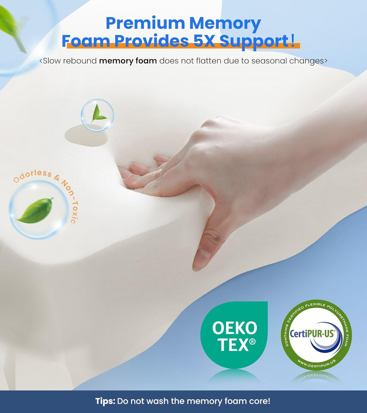 Ultra Pain Relief Cooling Pillow for Neck Support, Adjustable Cervical Pillow Cozy Sleeping, Odorless Ergonomic Contour Memory Foam Pillows, Orthopedic Bed Pillow for Side Back Stomach Sleeper